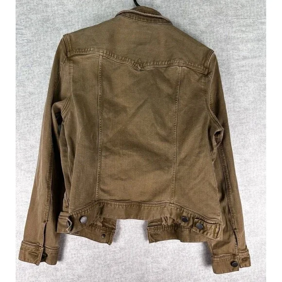 Liverpool Women's Classic Stretch Denim Jean Jacket  Biscuit Tan Medium Fall - Picture 6 of 6